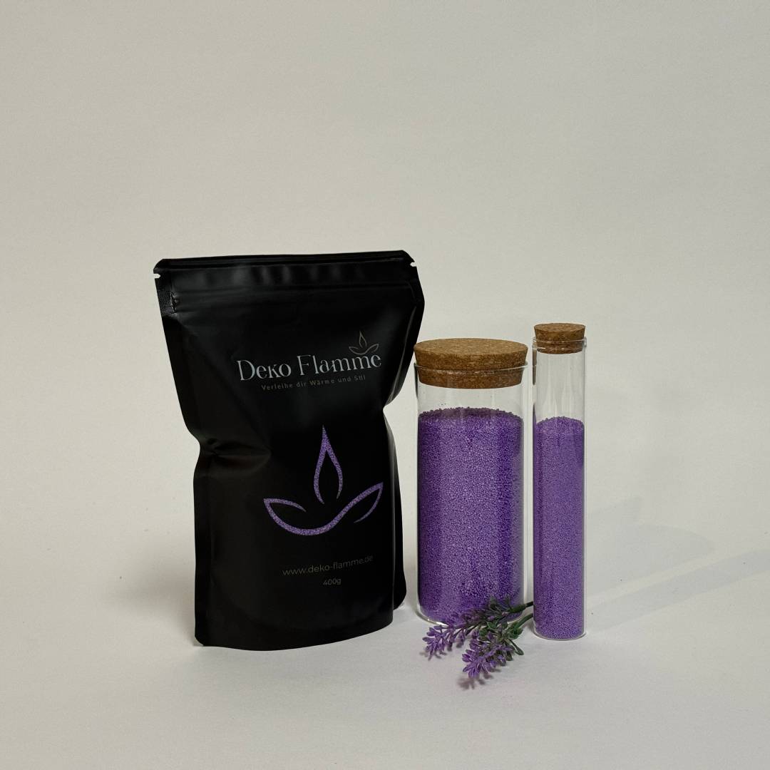 Kerzensand mit Duft - Lavendel 400g - Inkl. 20 Dochte