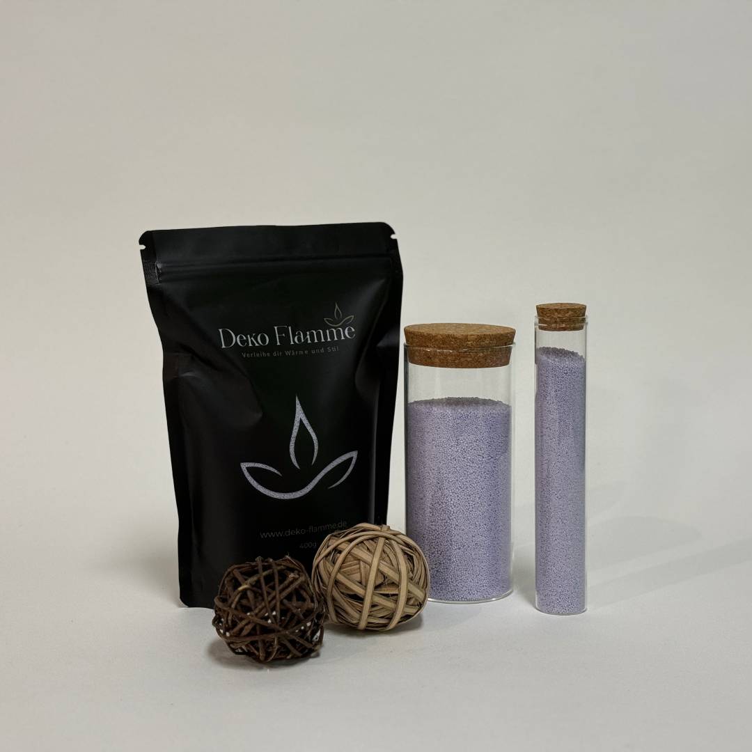 Kerzensand ohne Duft - Flieder 400g - Inkl. 20 Dochte