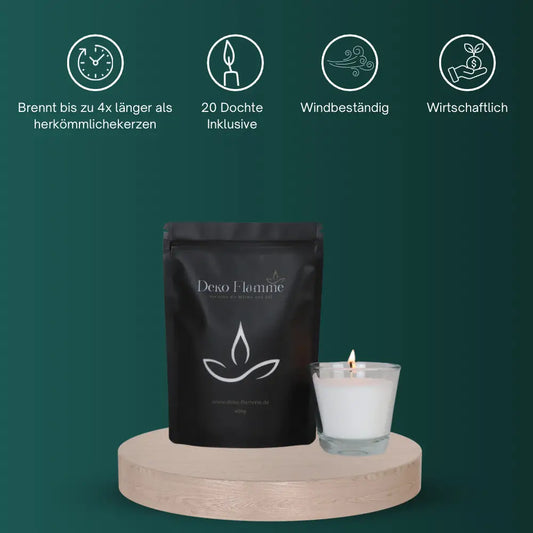 Kerzensand mit Duft - Apfel Zimt 400g - Inkl. 20 Dochte