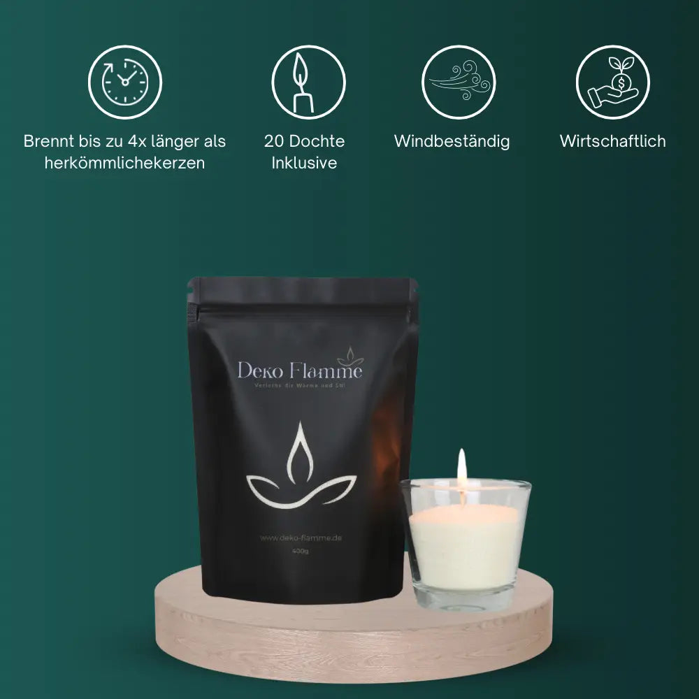 Kerzensand mit Duft - Vanille 400g - Inkl. 20 Dochte
