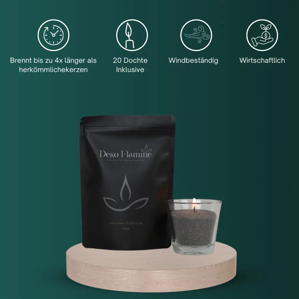deko flamme aroma kerzensand mit duft und docht sand and fire foton candle