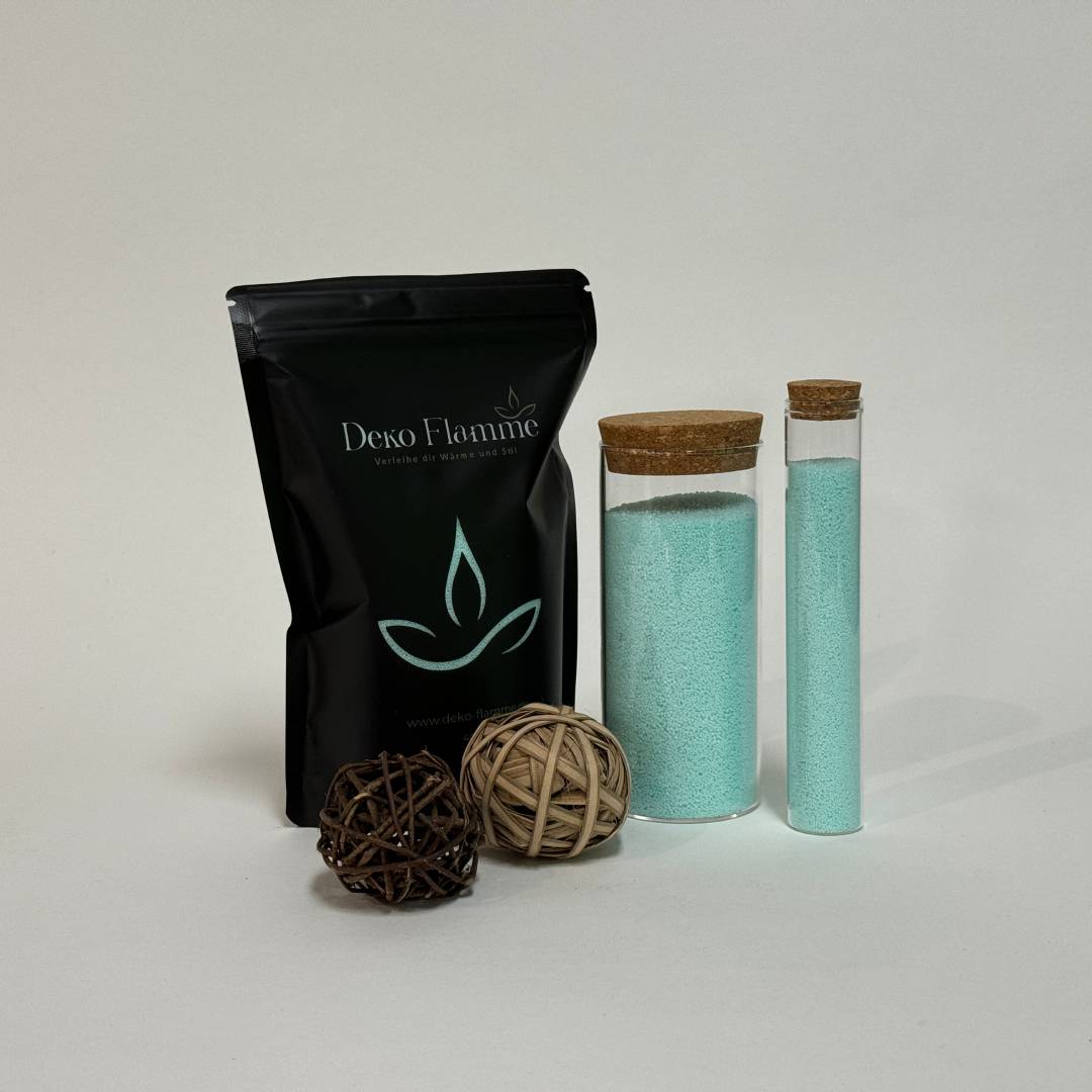 Kerzensand ohne Duft - Mintgrün 400g - Inkl. 20 Dochte